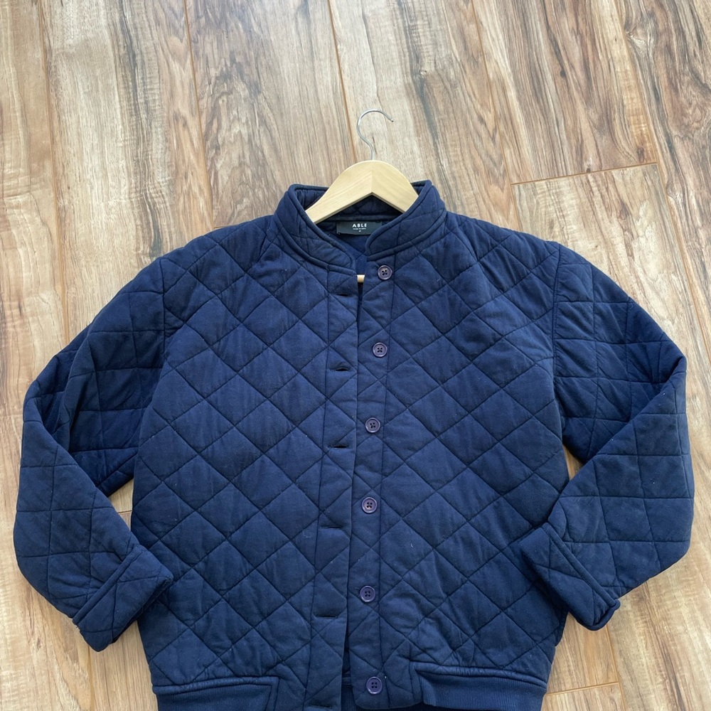 Able Quilted Jacket in Deep Royal Blue